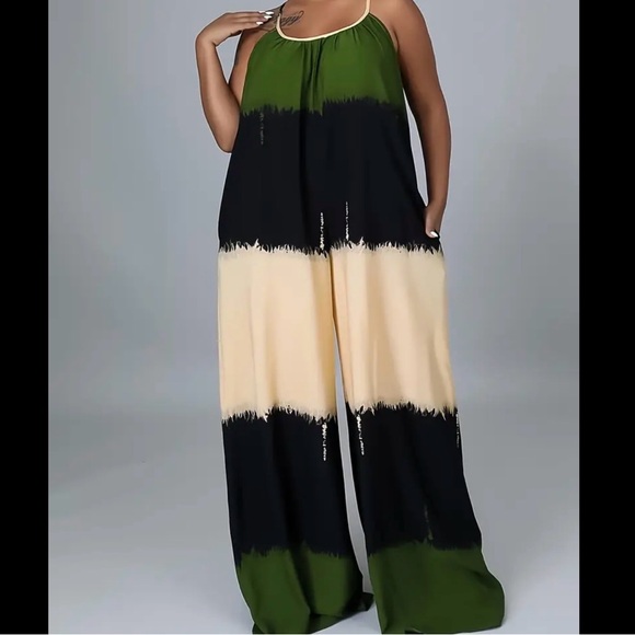NWT Fashion Nova “Oh My Horizon” Color-Block Jumpsuit - Size XL - Picture 1 of 14